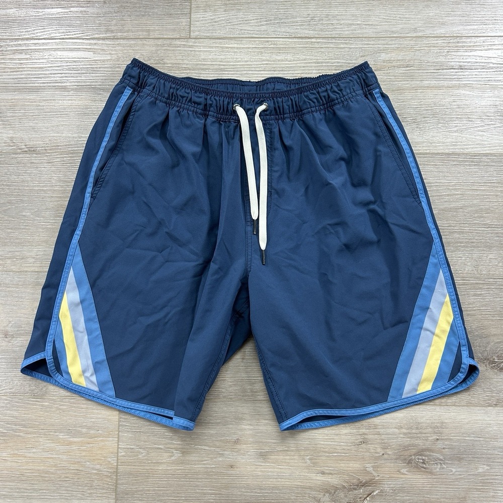 Fair Harbor Men's Large Blue Lined 8" Swim Trunks Surf Stretch Pockets